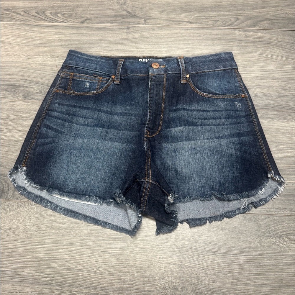 Rewash Dark Blue Frayed Jean Shorts